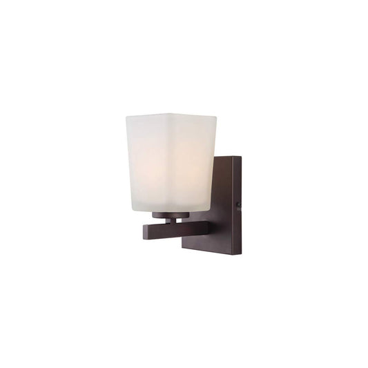 Canarm IVL472A01ORB Ltd Hartley 1 Light Vanity, Oil Rubbed Bronze with Flat Opal Glass
