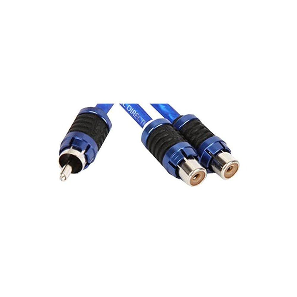 Stinger SI62YF 2-Channel 6000 Series Audiophile Grade RCA Y-Adapter Cable , BLUE