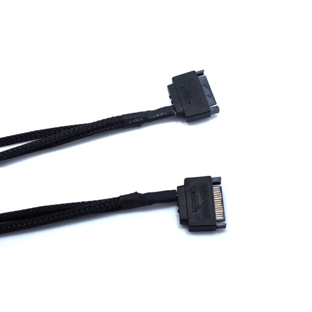 YiKaiEn SATA to 3 Pin / 4 Pin Fan Adapter, 15 Pin SATA to 12V PC Case Fan Splitter Extension Power Cable Adapter 10.6’’ 27cm (1 to 1)
