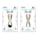 LOVEHANDLE Universal Grip for Smartphone and Mini Tablet -Kaleidoscope Trendsetter Design Elastic Strap with Gold Base, Pack of 2