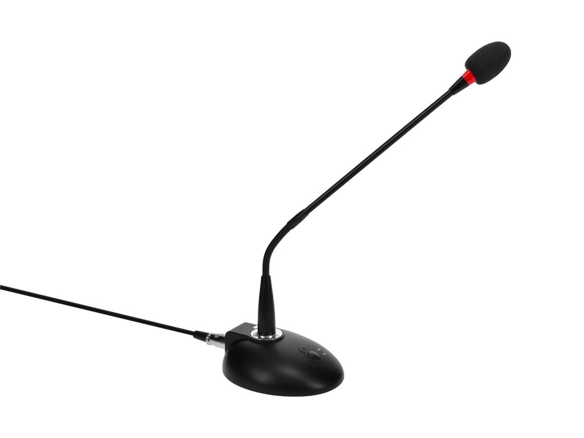 Monoprice Commercial Audio Desktop Paging Microphone with On/Off Button (No Logo),Black