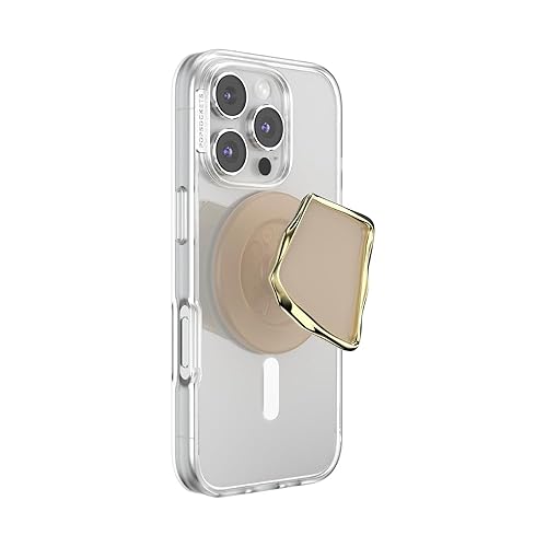 PopSockets Phone Grip for MagSafe, Magnetic Holder, Phone Stand, Crystal - Enamel Latte Cut