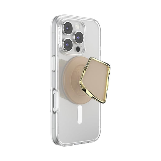 PopSockets Phone Grip for MagSafe, Magnetic Holder, Phone Stand, Crystal - Enamel Latte Cut