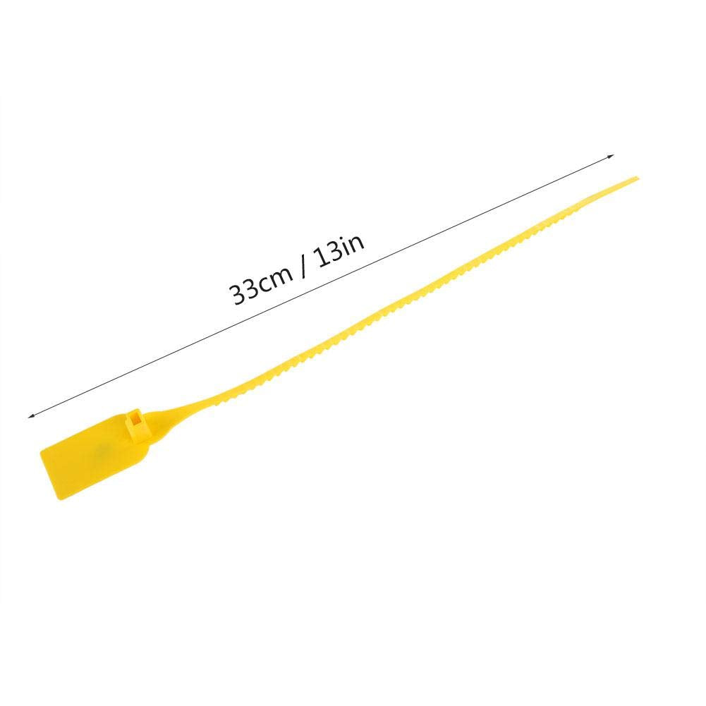 100 Pieces Tag Zip Ties Self Locking Adjustable S Tidy Wrap Plastic Tamper Seals Zip Ties Heavy Duty Cable Ties Red and Yellow(Yellow)