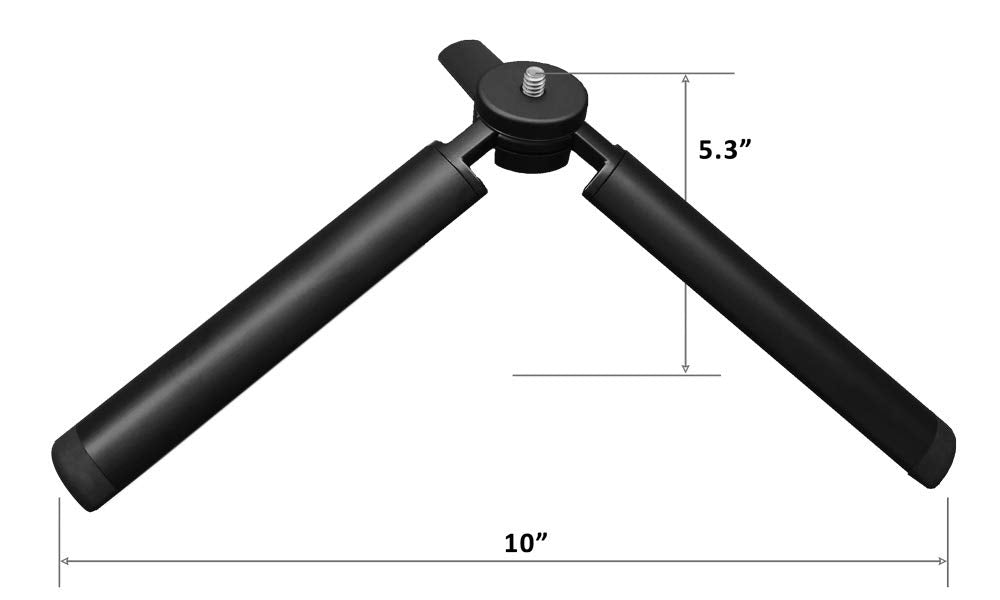 RetiCAM® Hand Grip Mini Tripod - All Metal Heavy-Duty Stabilizer for Cameras, Action Cams, Smartphones and Accessories - HG20, Aluminum, Black