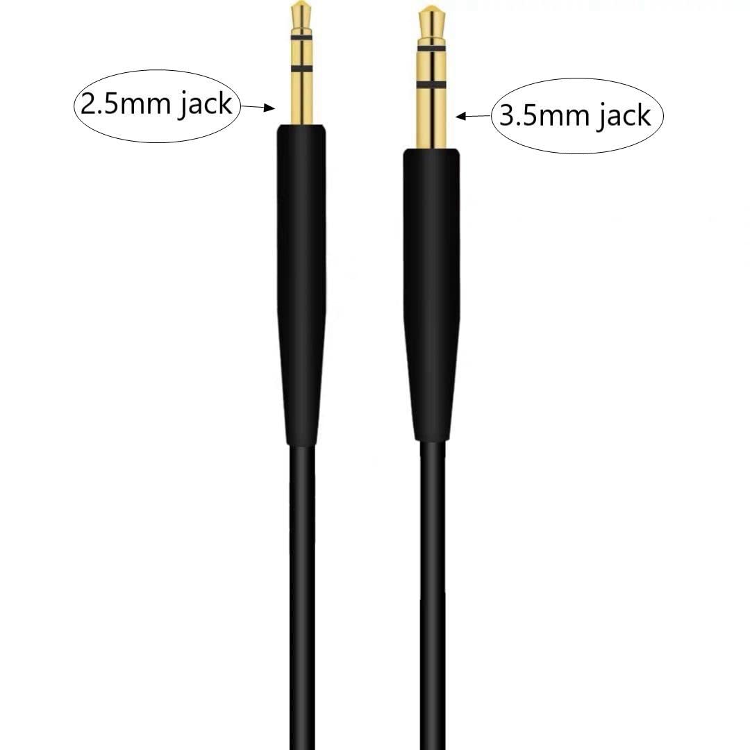 EARLA TEC Replacement Audio Cable Cord Extension Wire for Bose QuietComfort QC25 QC35 Headphones with in line Mic Volume Control (No mic White)
