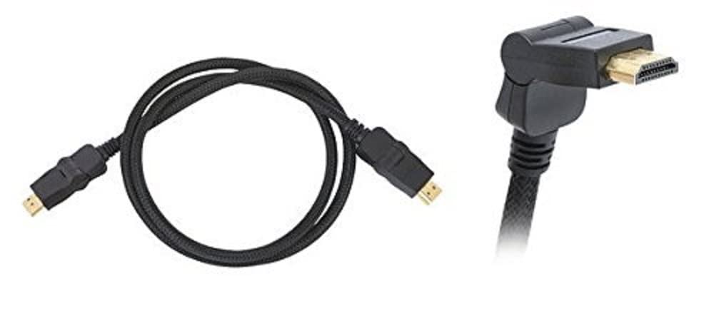 Pyle PHDMRT6 Horizontal Swivel HDMI Cable with Heavy Duty Fiber Shielding (6 feet, Black)