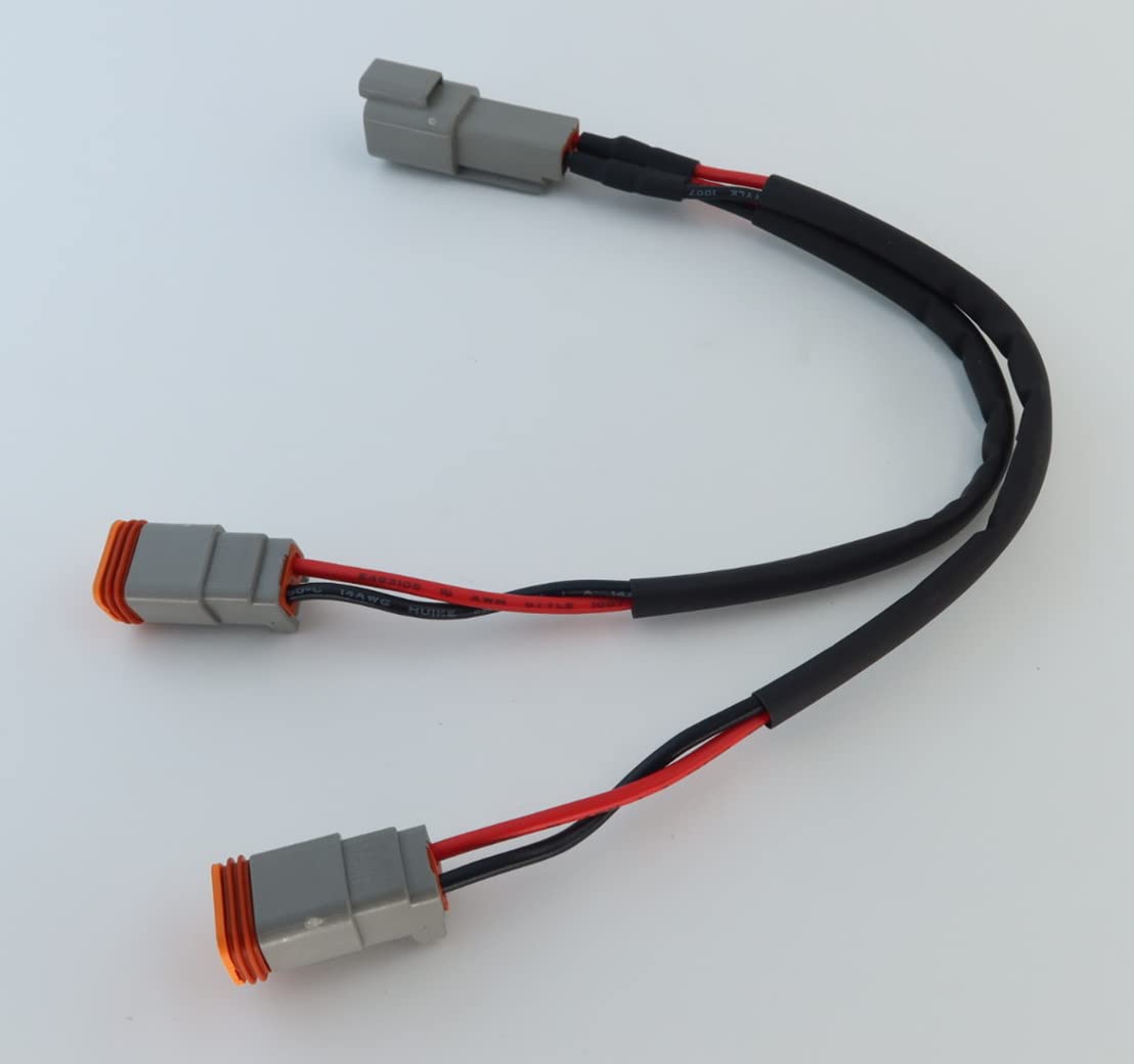 DT 2 Way Connector Plug Waterproof Splitter Wire Harness 1 Male to 2 Female DT 2 Pin 1-2 SplitterCable 1ft/30cm