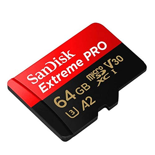 SanDisk 64GB Memory Card Extreme Pro with MicroSDXC Adapter Compatible with Osmo 360 and Osmo Action 5 Pro Camera (SDSQXCU-064G-GN6MA) Bundle with (1)