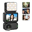 BRDRC Action 6 Magnetic Mini LED Fill Light, Photography Fill Video Lighting with Quick-Release Cold Shoe Adapter, 3 Color Modes, 4 Levels Brightness