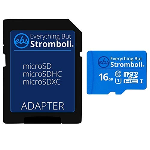 Everything But Stromboli 16GB MicroSD Memory Card for Kids Camera Class 10 U1 UHS-1 SDHC 16G Micro SD Card with Adapter