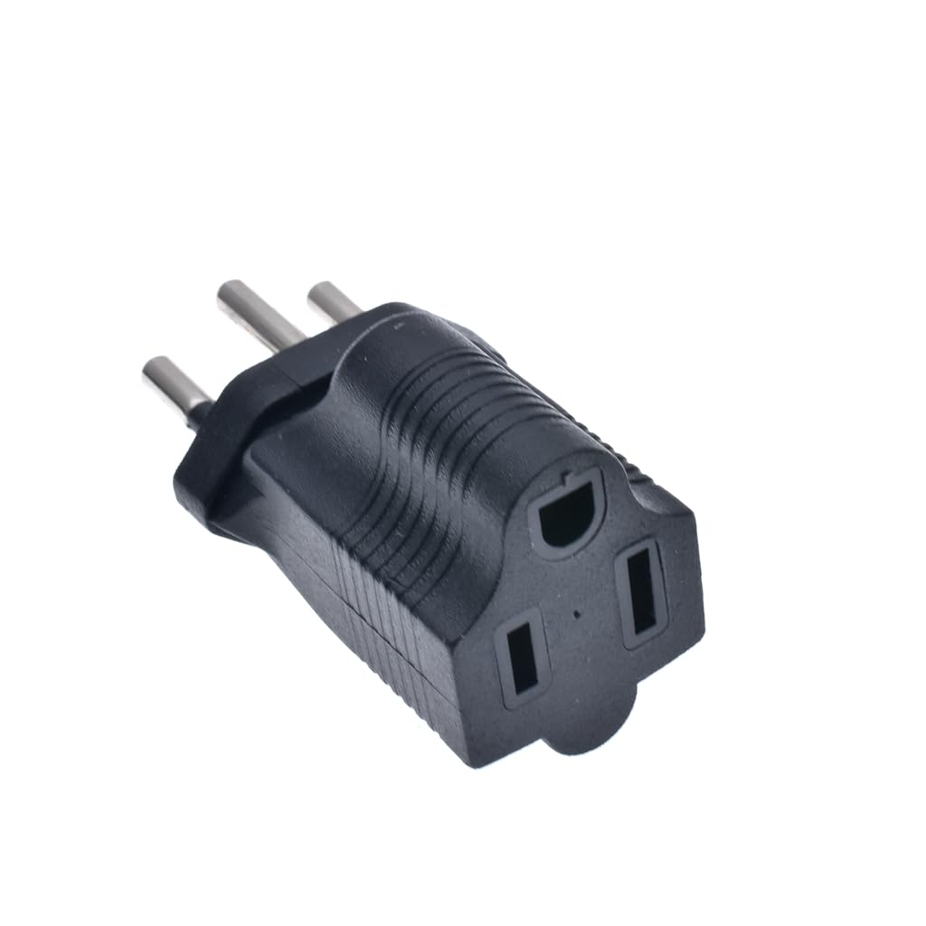 Tekit Swiss US Plug Adapter Electrical Adapter,USA NEMA 5-15R Receptacle to Switzerland Swiss SEV 1011 Plug,Swiss to US 3 Prong 5-15R Power…