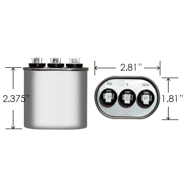 Jard 12871 40/5 MFD 370V OVAL Motor Run Capacitor