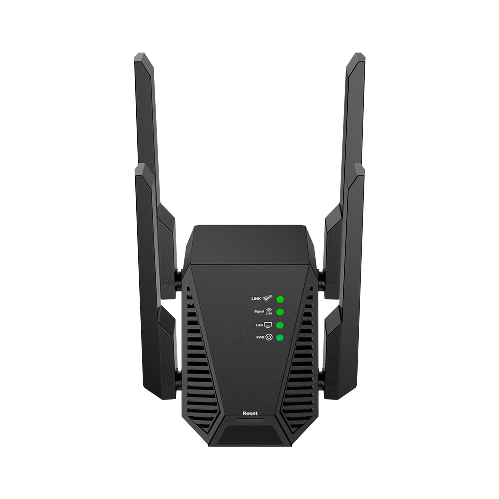 Wiflyer Wireless WiFi Repeater, Wireless Signal Booster Range Up to 1007 Sq Ft and 10 Devices, Portable Repeater with Ethernet Port, 360° Coverage