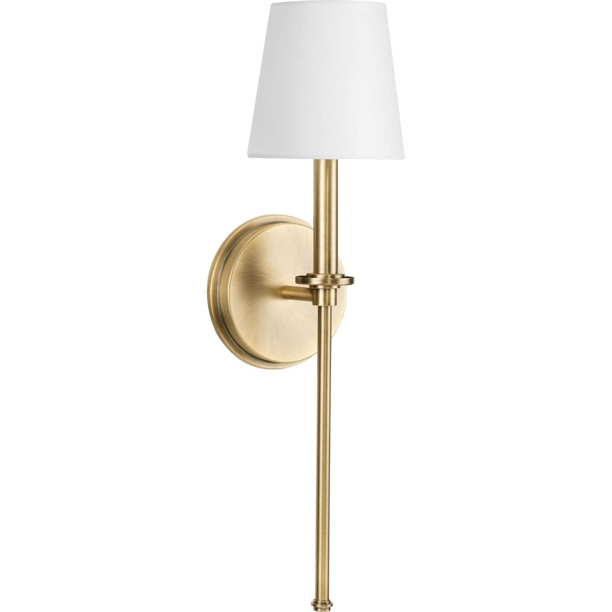 Progress Lighting Elara Collection 5-3/4 in. 1-Light Vintage Brass Vanity Light Clear Glass
