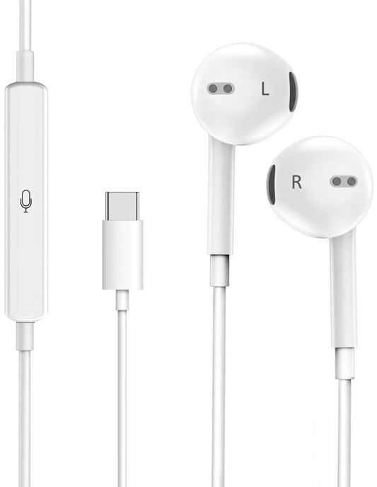 USB C Headphones for iPhone 15 16, Wired Earbuds Type C with Mic & Volume Control, In-Ear Earphones Wired USBC Ear Buds Compatible with iPhone 16/15