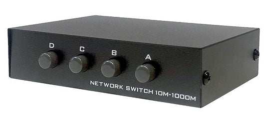 4-Way Manual 4-Port RJ45 Ethernet Port Switch Selector with Gigabit Support
