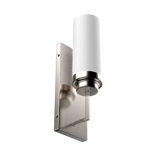 LEDMyplace 1-Light LED Wall Sconce Light, 120V, E26 Base, High CRI, Iron Body and Opal Glass Shade, UL Listed, Brushed Nickel Finish, Decorative Lamp