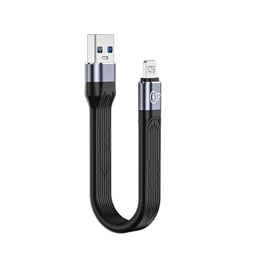 Short USB3.1 Cable [13cm 5 inch] Compatible with Apple MFi Certified iPhone Cable 30W Fast Charging for iPhone 14/I4 Pro/14 Pro Max/13 12 Pro Max/11