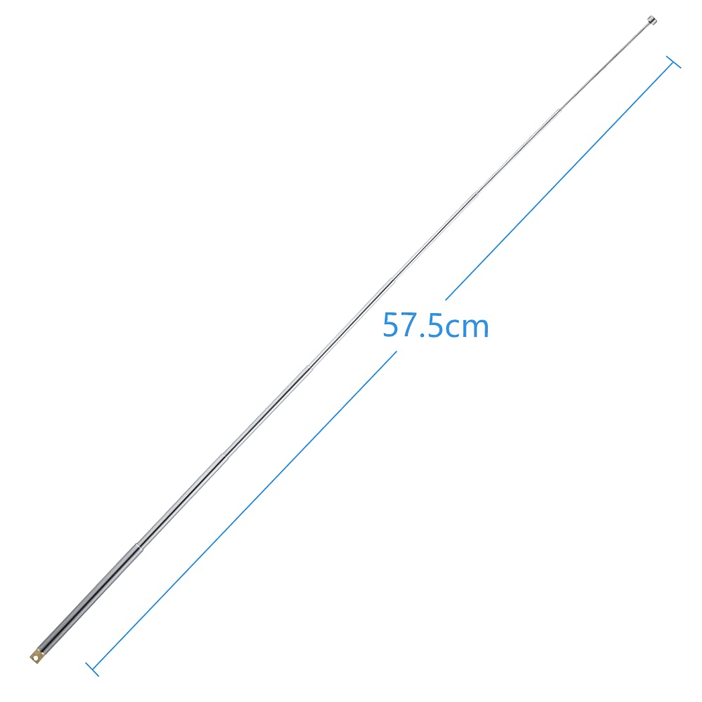 POBADY 2PCS FM Telescopic Antenna DAB Radio Antenna 7 Sections FM Portable Radio Antenna 57.5CM/22.6IN for TV FM/VHF/UHF Stereo DVB-T Reception