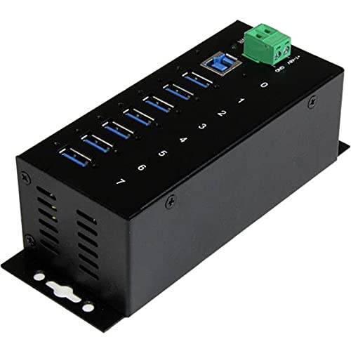 StarTech.com 7-Port USB 3.0 Hub - 5Gbps - Metal Industrial USB-A Hub with ESD Protection & 350W Surge Protection - Din Rail Wall or Desk Mountable