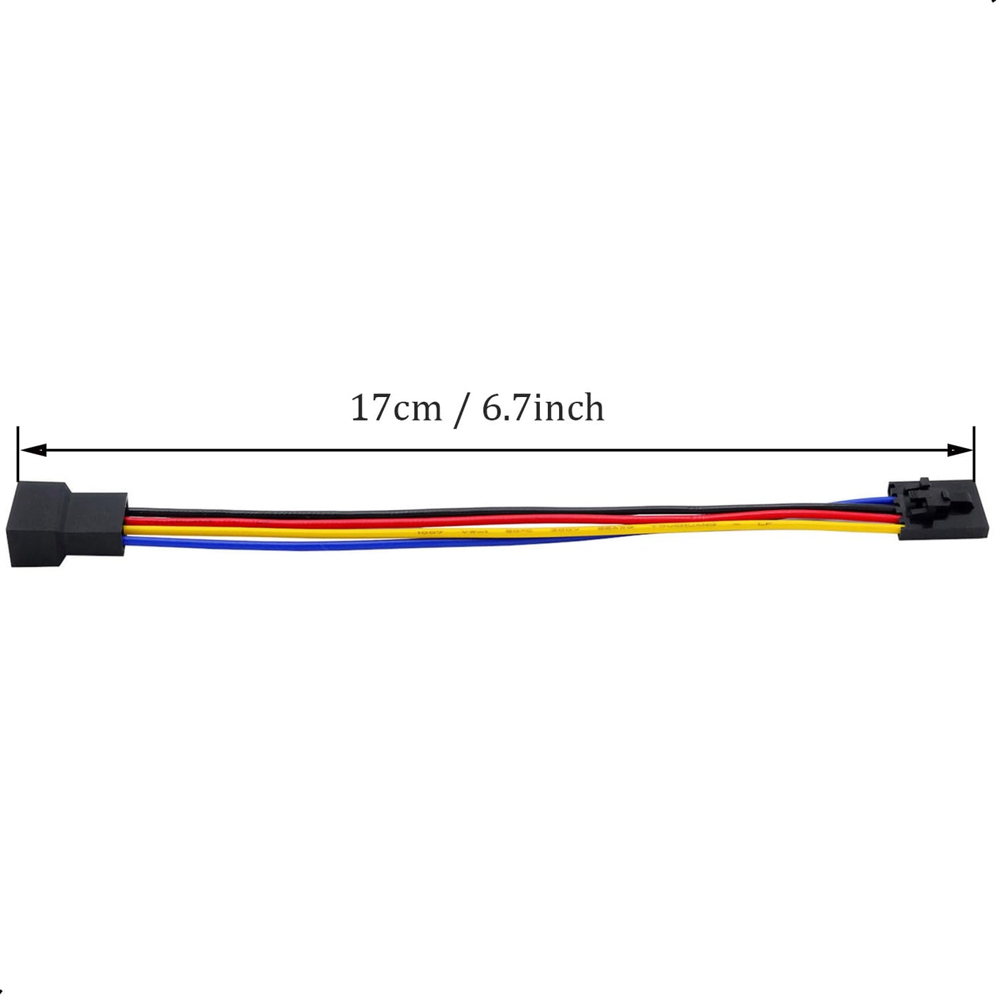 SIXQJZML 5Pcs 5Pin to 4Pin Fan Adapter Cable,PC CPU Fan Connector Converter Interface Conversion Line,for 4 Pin Temperature Control Fan Header or 3
