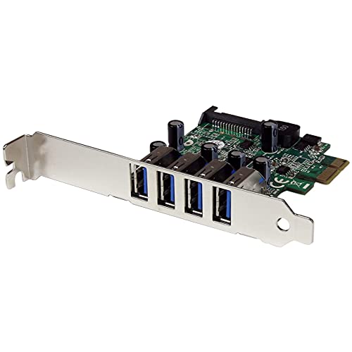 StarTech 4-Port PCI Express USB 3.0 Controller Card, 5Gbps (PEXUSB3S4V)