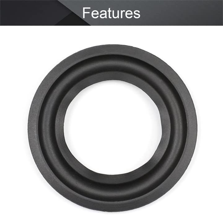 Fielect 3.5inch/84mm Speaker Rubber Edge Surround Rings Replacement Parts for Speaker Repair or DIY 2Pcs