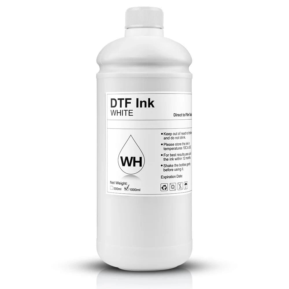 SYLCYS 1000ml White Sediment-Free DTF Ink for XP600 DX7 DX5 5113 1430 I1600 I3200 WF4720 XP600 L805 L1800 Printers