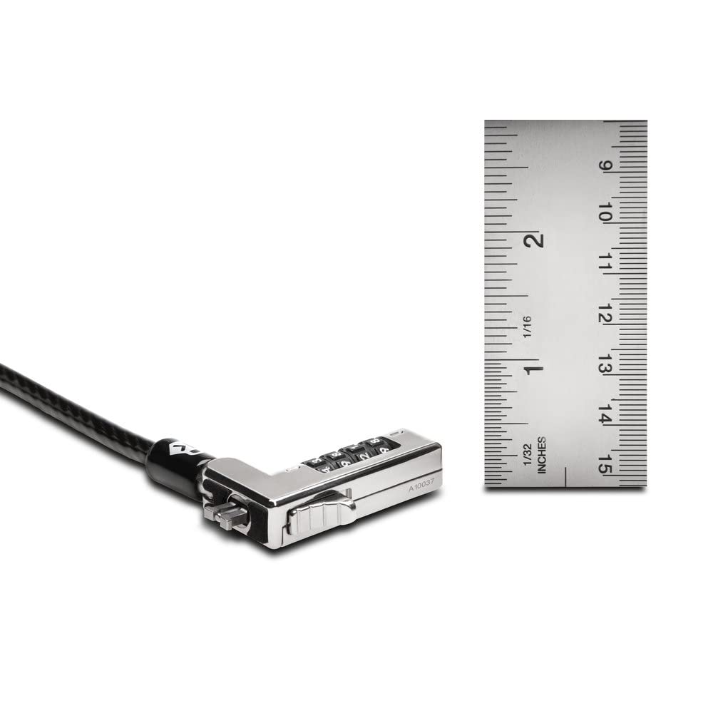 Kensington Slim NanoSaver Combination Laptop Lock - Resettable - 4-Digit - Combination Lock - Carbon Steel - for Notebook