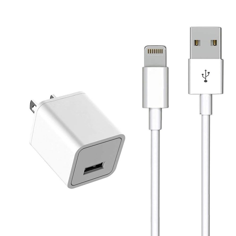 iPhone Charger [MFi Certified] - Travel & Home Wall Charger with 5ft Cable, Compatible with iPhone 14, 13, 12, 11, SE, X, 8, 7, 6, 5, iPad Mini, iPod