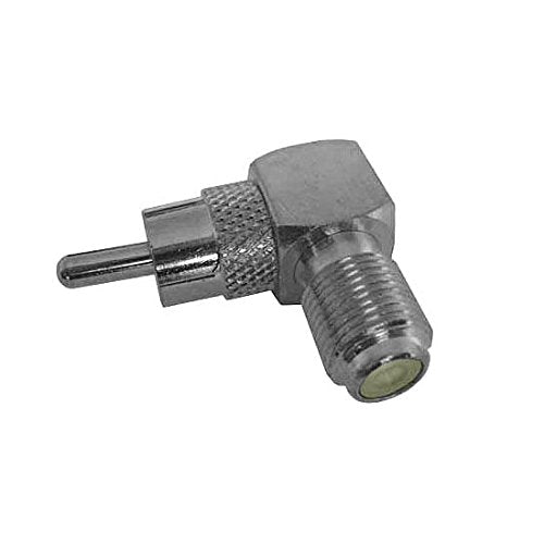 NAC Wire and Cables RCA Male to F Female Right Angle Adapter Coaxial Plug to 90 Degree Silver Connector 1 PC Stereo Cable Audio Video Tool Less