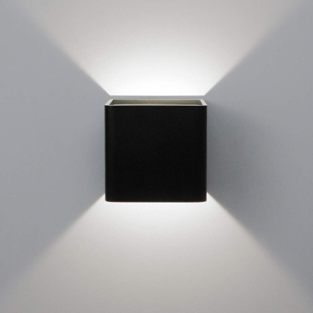 Aipsun Square Matte 10W LED COB Modern Up and Down Wall Light Indoor Wall Mount Sconce Pathway Staircase Bedroom Reading Living Room Balcony Home