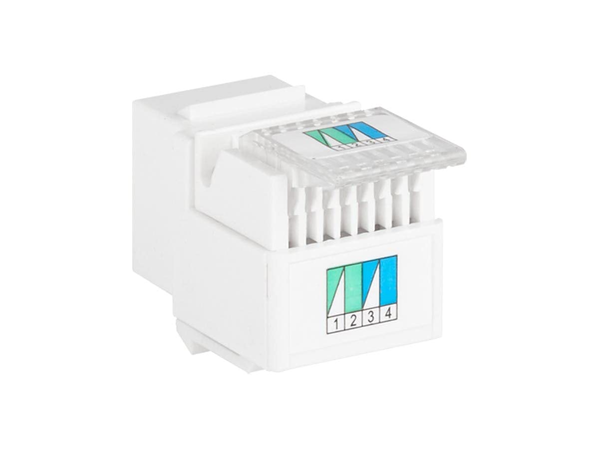 Monoprice RJ-11 Toolless Keystone Jack, White (107288)