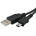 Power Supply Mini USB Cable Cord Lead Wire for Canon Camcorder,6 Feet(Black)