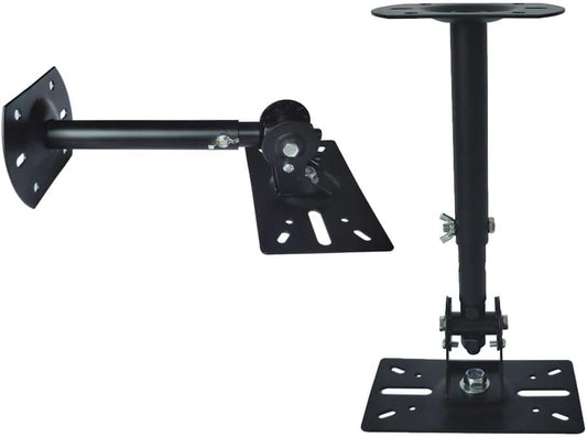 Yuarisx Speaker Wall Ceiling Mount Bracket w/Adjustable Swivel Tilt, Hold up to 66lbs, Retractable Telescopic Arm for Home Surround Sound System