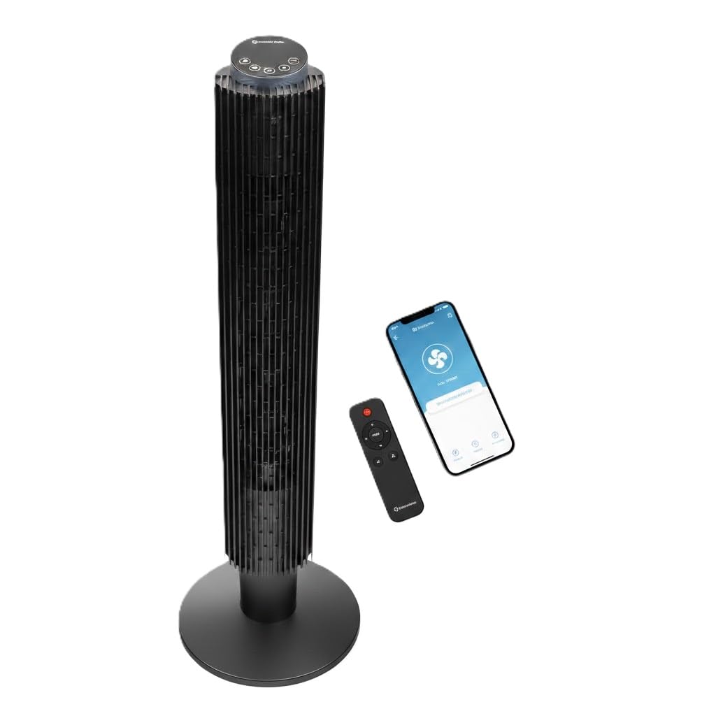 Comfort Zone 42-Inch Smart Wi-Fi Oscillating Tower Fan