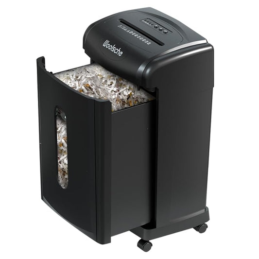 Heavy Duty Paper Shredder & Cross-Cut Document Shredder - 19-Sheet Capacity for Paper/Credit Cards, Quiet Operation with 7.93 Gal Pullout Bin