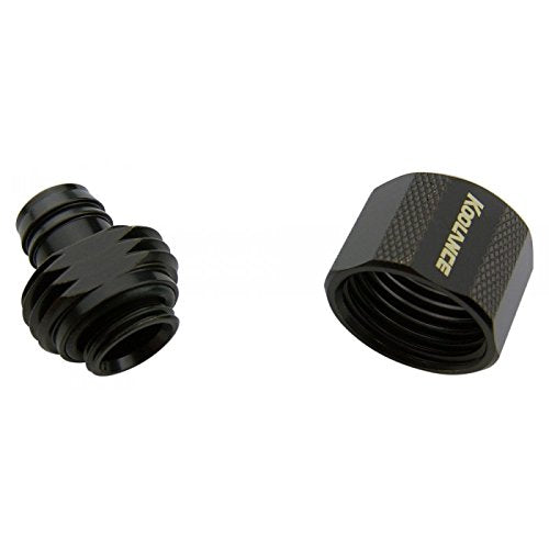 Koolance FIT-V10X16-BK Compression Fitting for 10mm x 16mm (3/8in x 5/8in) *Black*, G 1/4 BSPP