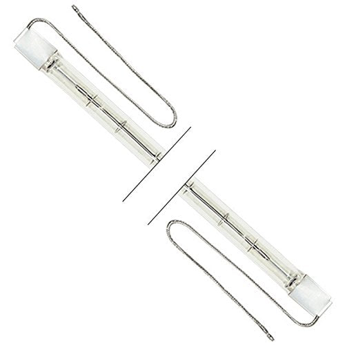 Ushio 1001330 - 1600 Watt Halogen Light Bulb - QIR Heat Lamp - Clear - Metal Sleeve and Wire Leads - 240 Volt