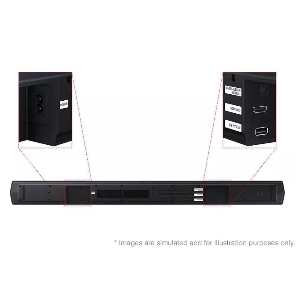 Samsung 2.1Ch DTS Virtual:X Soundbar w/Subwoofer: HDMI ARC, Bluetooth, Wall Mountable, Voice Enhance Mode, Game Mode, Night Mode, 360W, Wireless