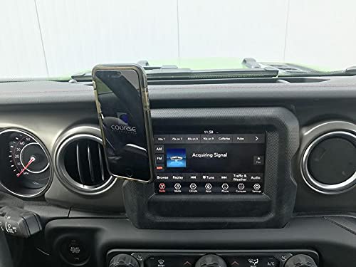 Course Motorsports DirectFit Phone Mount - Magnetic or Wireless Charging for Jeep Wrangler/Gladiator/Rubicon 2018-2023 Compatible with All Phones