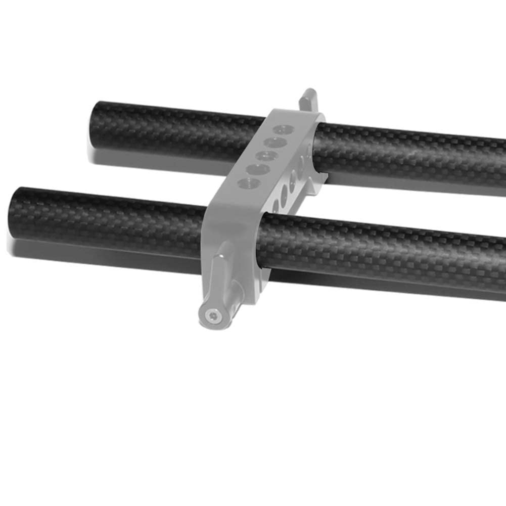 NICEYRIG 15mm Carbon Fiber Rod 8 Inch Applicable for Follow Focus, Shoulder Rig, Matte Box, Lens Support, Pack of 2-065