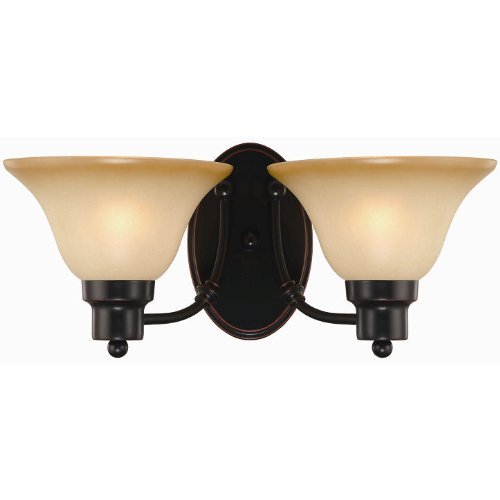 Hardware House Bristol Series 2 Light Oil Rubbed Bronze 7-1/2 Inch by 16 Inch Bath / Wall Lighting Fixture : 16-7222
