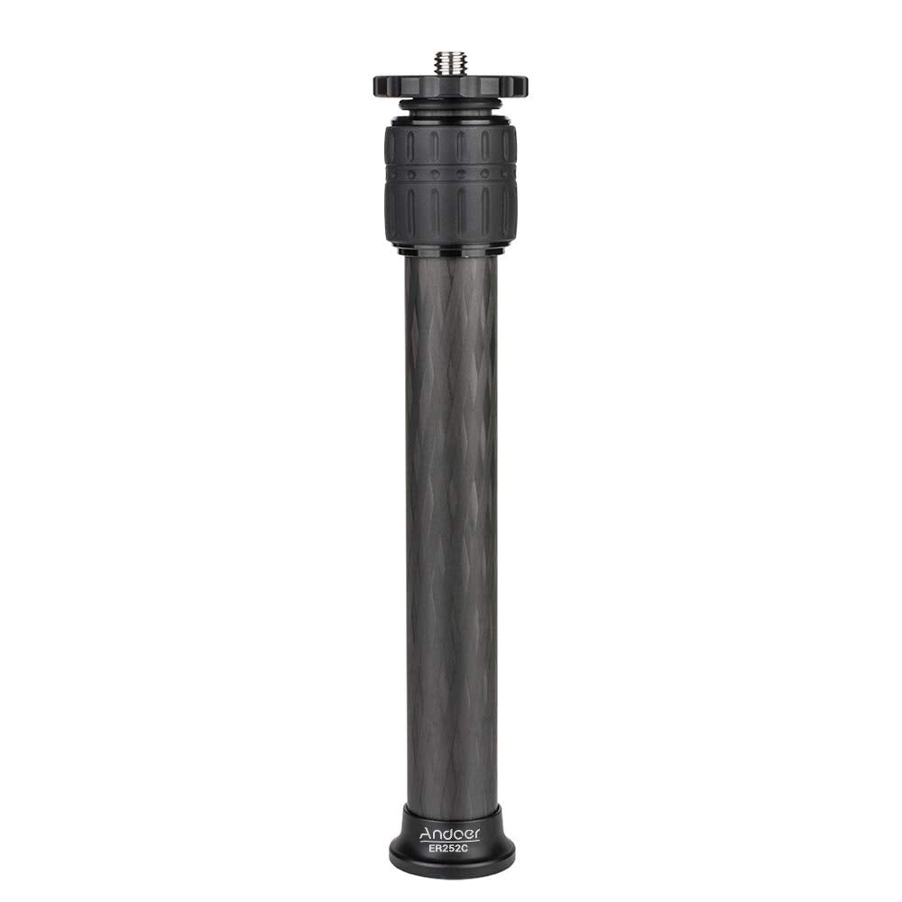 Andoer ER252 Tripod Extender Tube, 2-Section 25mm/ 0.98(Diameter) Carbon Fiber Center Column Extension Tube, Compatible with All Zhiyun, FeiyuTech