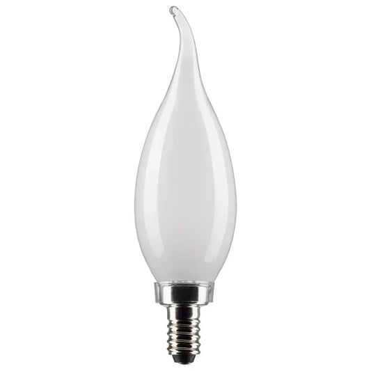 Satco 3-Watt LED E12 Light Bulb, 2700K, 15000 Hour Rating, Dimmable