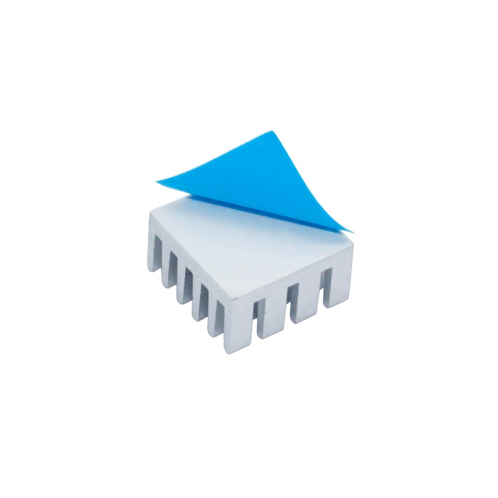 20pcs Aluminum Heatsink 0.59x0.59x0.31inch / 15x15x8mm Heat Sink with Thermal Conductive Adhesive Tape for Raspberry pi Electronic Chip RAM IC