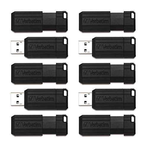 Verbatim 32GB Pinstripe USB 2.0 Flash Drives, 10-Pack Business Pack - Black