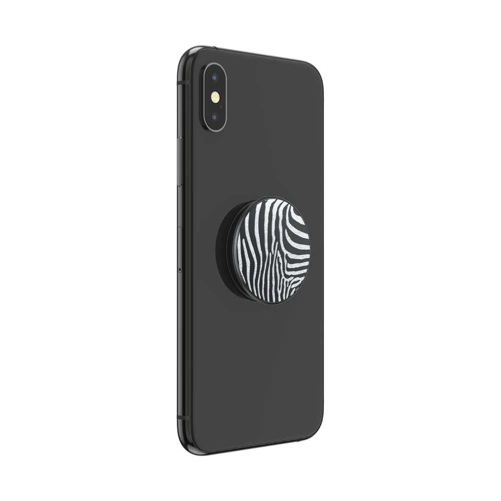 PopSockets Phone Grip with Expanding Kickstand, Enamel Graphic - Zebra