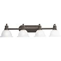 Progress Lighting Madison Collection 4-Light Etched Glass Traditional Bath Vanity Light Antique Bronze